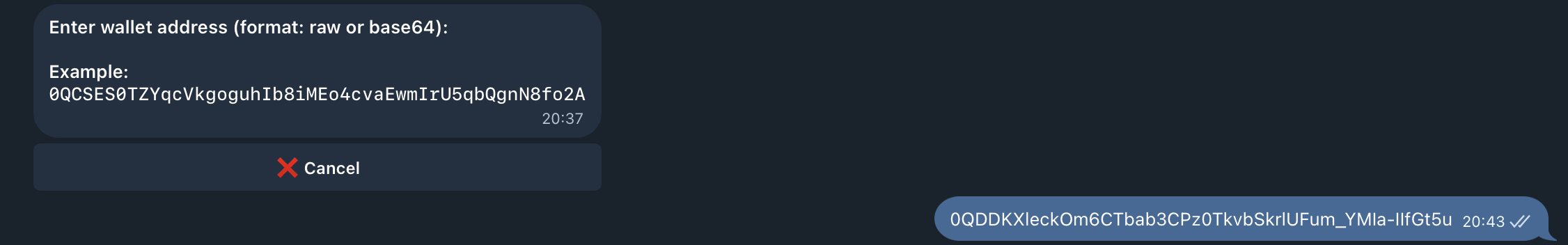 Enter wallet address