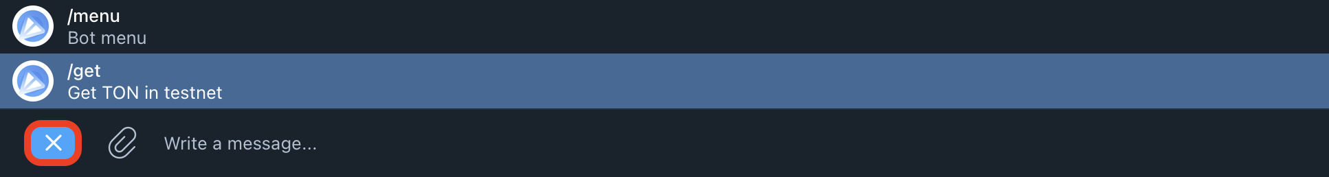 Bot menu