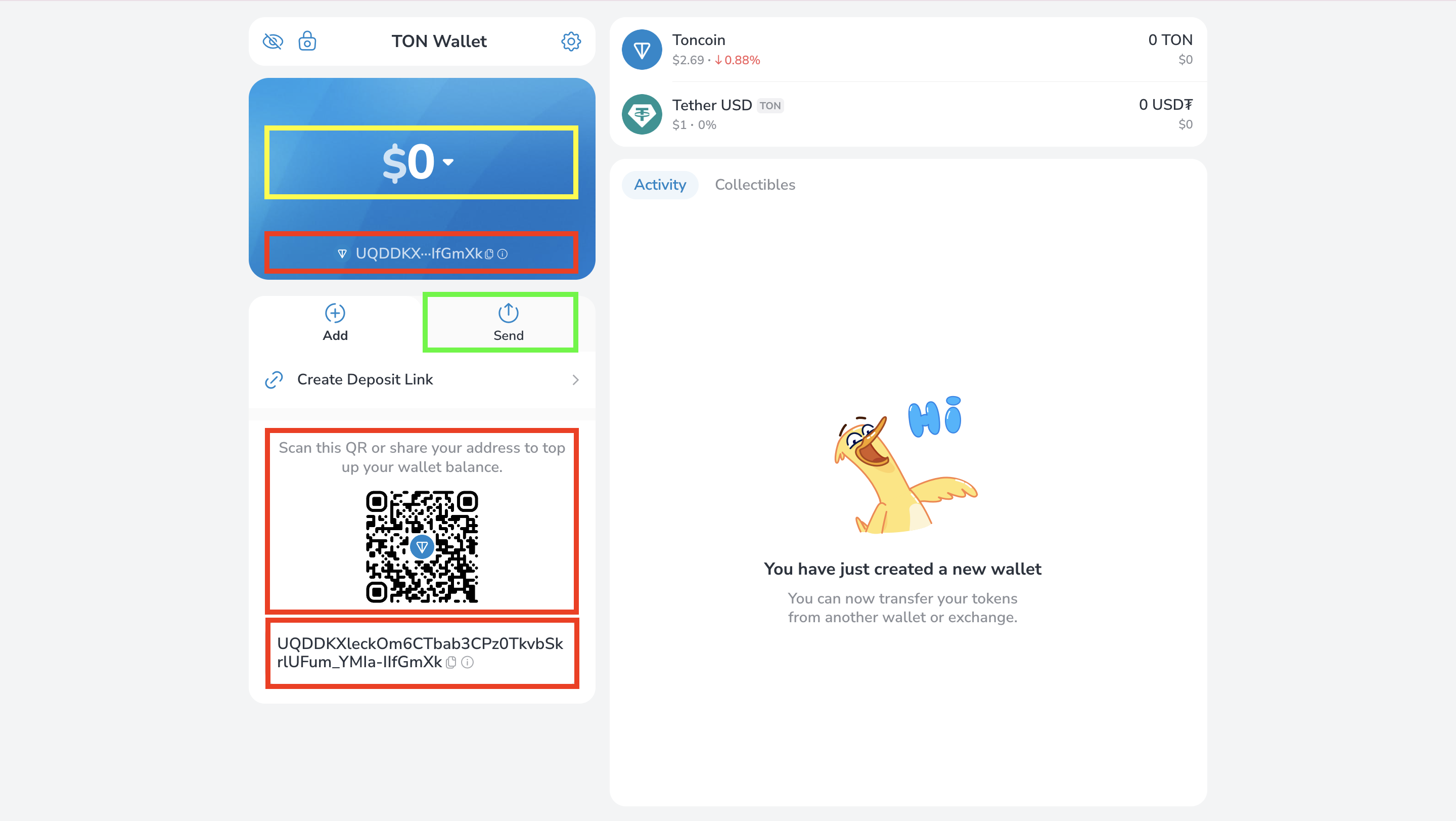 Wallet interface